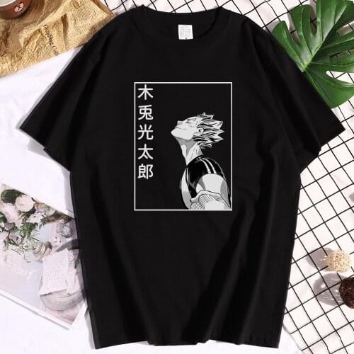 Cotton Bokuto Koutarou Print Mens Tshirts Funny Print Retro Tshirt Graphic Print mens T-shirt