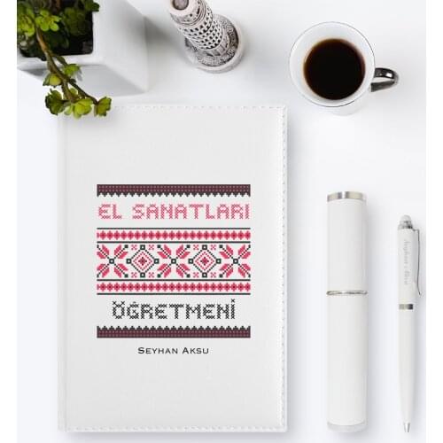 Personalized Crafts Teacher 2020 Leather Organizer & Pen Gift Set