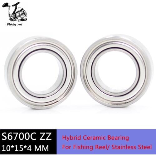 2Pcs S6700ZZ CB Thin Section Bearing 10*15*4 mm ABEC-7 For RC Stainless Steel Hybrid Ceramic Bearings Fishing Reels 6700ZZ