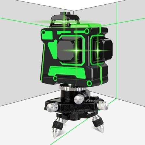 12 Lines 3D Green Laser Level Self-Leveling 360 Degrees Horizontal And Vertical Cross Lines Green Laser Line With Tripod Battery