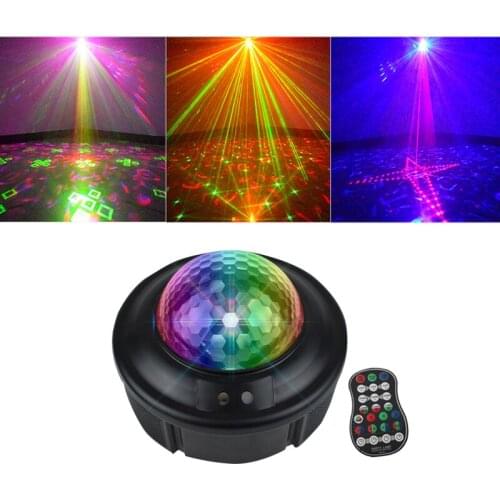 Sharelife 10W 90 RG Laser Gobos Mixed RGB LED Watermark Magic Ball Effect Projector Light DJ Show Home Party Gig Stage Lighting