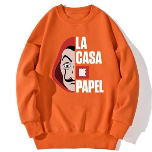 La casa de papel Print Kpop Sweatshirt For Mens Streetwear Fashion Pullovers Leisure Hipster Mans Clothing Retro Autumn Homme