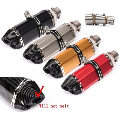 Slip On Motorcycle Exhaust Mid Link Pipe And 51mm Muffler Stainless Steel For Kawasaki Ninja z250 250 300 2013-2016