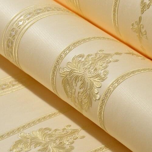 Wellyu papel de parede 3d stereo fine pressure European vertical striped wallpaper simple bedroom TV background wallpaper