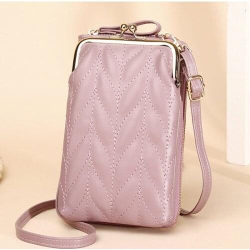 Women Small Crossbody Cell Phone Bag Pouch Faux Leather Zippered Purse Card Holder Shoulder Wallet Handbag Clutch