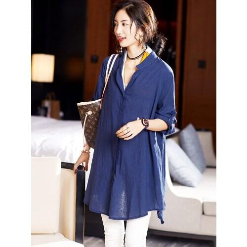 Long Sleeved Cotton Linen Plus Size Oversized Korean Fashion Spring Autumn WomenS Clothing Vintage Shirts Blouses Top New 2021