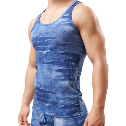 2020 Faux Leather Slim Vest Fitness Tank Sleeveless Perfect Men Sexy Solid Color Sleeveless Low Chest