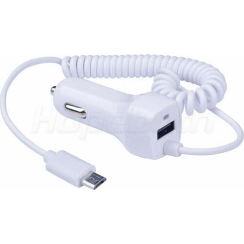 100pcs Car Charger With Spring Wire cable 8 Pin 12V V8 Micro cable for For smart phone