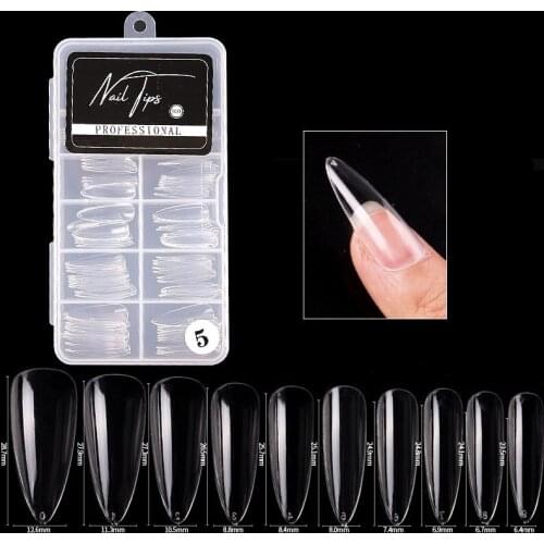 100 Pcs/Box False Nail Tips Card Display Full Covered Design Top Quality Seamless Press On Nails DIY Manicure Accessories