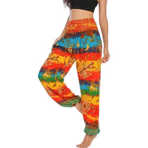 2021 New Men Women Thai Harem Trousers Boho Festival Hippy Smock High Waist Yoga Pants High Quality Спортивный Костюм#40