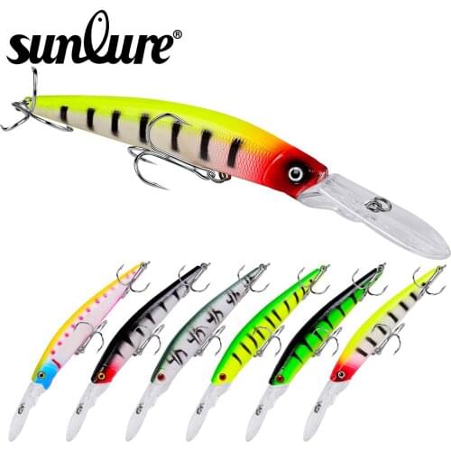 Sunlure 6PCS Floating Fishing Lures 14.5cm-15.5g Topwater Minnow Baits Noisy Hard Bait Artificial Wobblers Fishing Tackle
