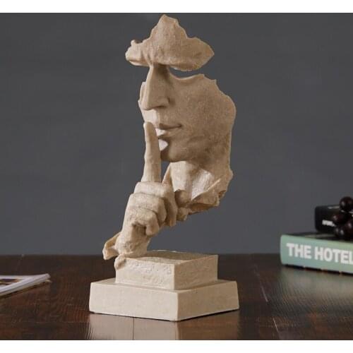 Abstract figure sculpture ornament home living room decoration silence is gold Modern Resin Statue office decoration Craft Gifts