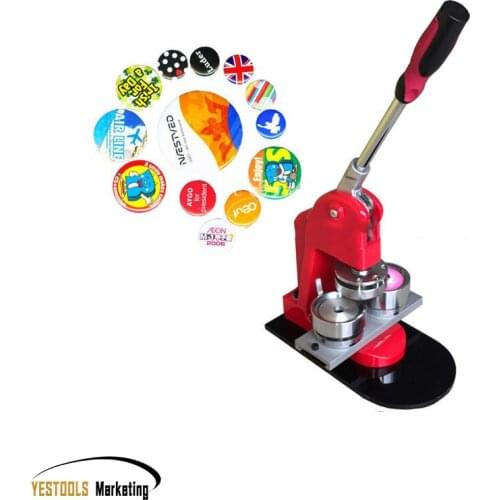 Badge Maker Machine Making Pin Button Press Cutter + Mold+1000pcs Meterial Making Pin Button +100pcs Photographic Paper+Cutter