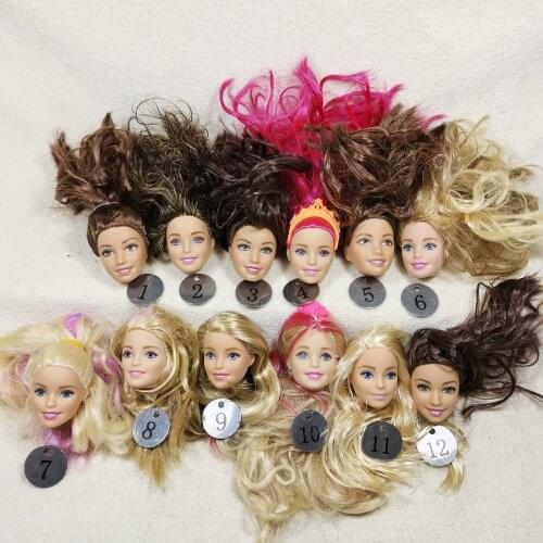 B20-23 Original Foreign Trade European Beauty1/6 OOAK NUDE Doll Head Mussed Hair for DIY Soft PVC Head with Fitting 90%NEW