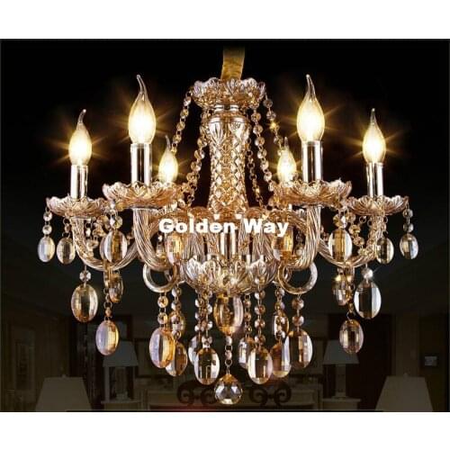 Free Shipping Crystal Chandelier lighting Amber Clear Crystal Chandeliers Large Chandelier Lighting Bedroom Living Room Lighting