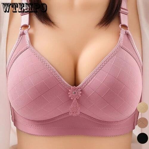 46 B C Plus Size Bras Push Up Bra for Women Large Breast Thin Breathable Wireless Gathered Bralette Woman Underwear Seamless New