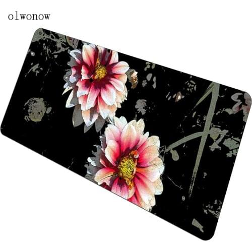 Flower Artistic mousepad 800x300x4mm Fractal gaming mouse pad gamer mat computer desk padmouse keyboard Rose play mats