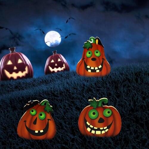 Halloween Wooden Ornaments Ghost Festival Pumpkin Skull Tombstone Owl Party Scene Decoration Party Props Miniatures Decorations