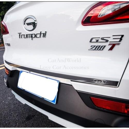 For Trumpchi GS3 2017-2021 Stainless Steel Rear Trunk Door Tail Gate Edge Trims Guard Cover Garnish Car Accessories