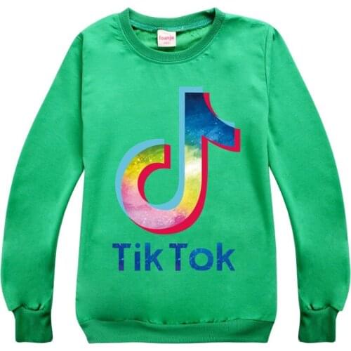TIK TOK Spring Autumn Kids 2-16Y Long Sleeved T-Shirt Costume Boys Girls Kawaii Game Funny Tshirts