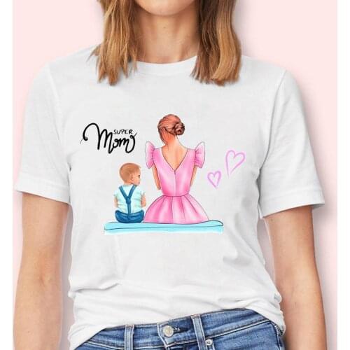 Women Son Love New Mama Mother Kawaii Fashion Graphic Female Short Sleeve Tops Cartoon Tees Tshirt Print T-Shirt Lady Clothes