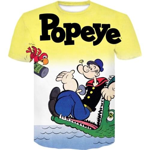 Classical popeye series 3D Printed T shirt anime harajuku t shirt 2021 Novelty Fashion Short sleeve Casual Unisex short-sleeved
