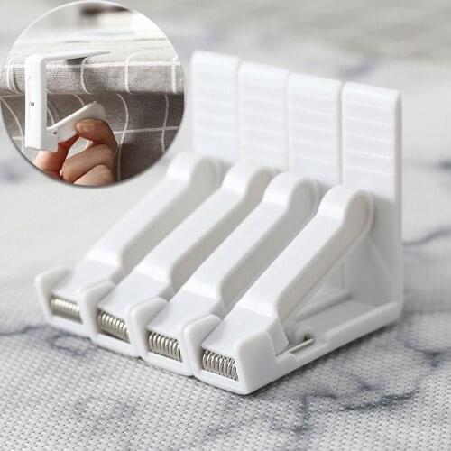 4pc Party Dining Room Restaurant Household ABS Non Slip Spring Loaded Tablecloth Clip Clamp Holder Wedding Fixed Accessories