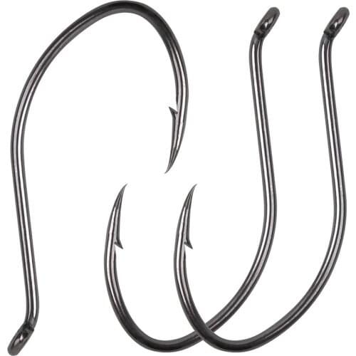 JSM 50pcs/lot High Carbon Steel Fishing Hooks Black Wide jigging Fishing tackle hook 8832 Size 1#-4/0