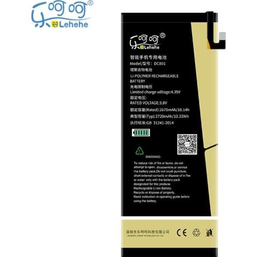 LEHEHE DC801 Battery for Smartisan T2 SM801 2720mAh High Quality Smartphone Batteries Replacement with Tools Gifts