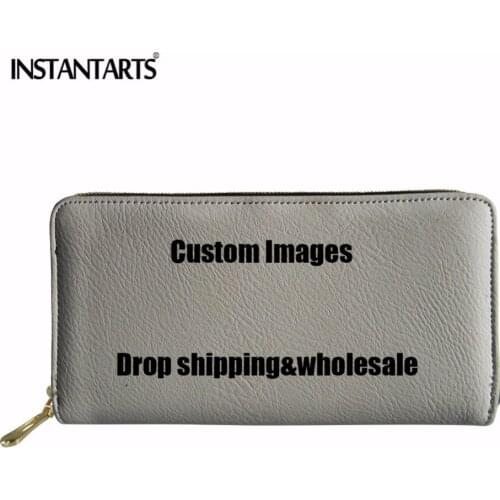 INSTANTARTS Fashion Women Wallet Luxury Brand Long Zipper Purse Bags Female Custom Images or Logos Drop Shipping and Wholesale