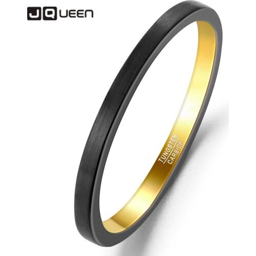 2mm Outer Black Inner Gold Frosted Men Rings Real Tungsten Carbide Wedding Bands Male Ring AAA Quality