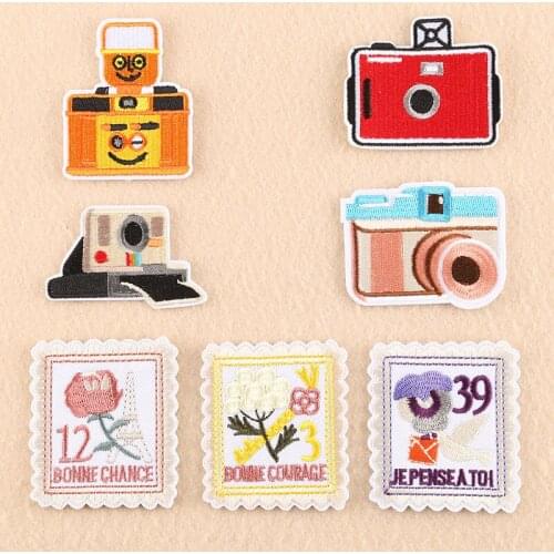 One set embroidery patch camera stamp animal cartoon patches for bag hat badges applique patches for clothing EQ-1429