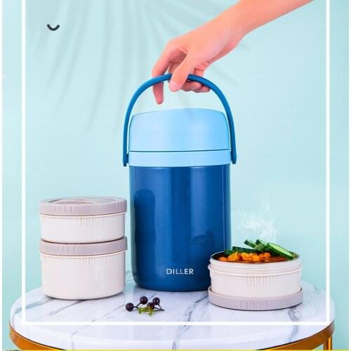 2000ML Food Lunch Box Stainless Steel Container For Hot Soup Vacuum Flask Thermos Insulated Kitchen School Lunch Boxes