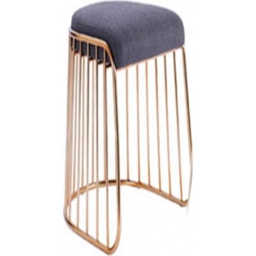 Simple modern golden wrought iron dining chair lounge chair restaurant cafe bar stool