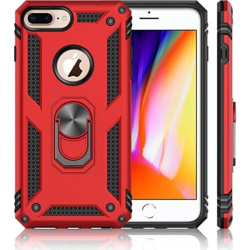 Shockproof Slim Solid Armor Case For iPhone 6 7 8 Plus X XR XS MAX Ring PU Silicon Car Magnetic Bracket Protector Hard Back Case