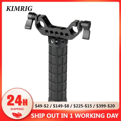 KIMRIG Rubber Hand Grip With Dual Rod Clamp For Handheld Camera Stabilizer Photo Studio Accessory