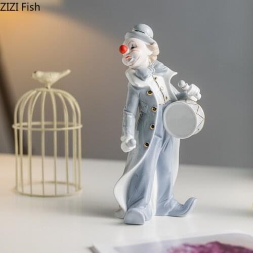 Painted Joker Ceramic Character Sculpture Home Decoration Modern Clown Porcelain Craft Statue Christmas Gifts Figurine Ornaments