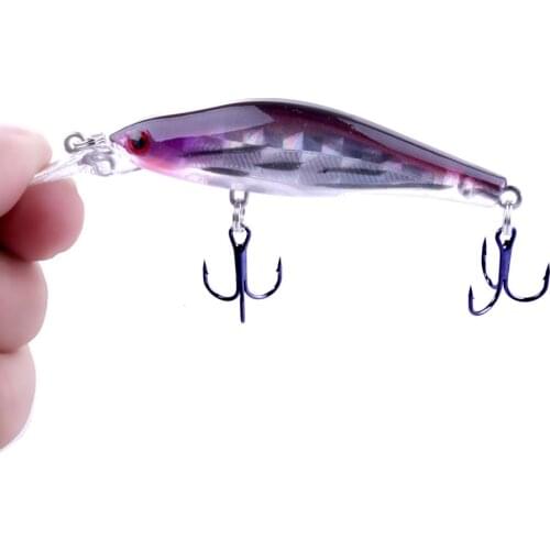 HENGJIA 1PCS 8cm 6.3g Hard Bait Laser Luminous Minnow Fishing lures Bass Fresh Salt water 8# hook Pesca