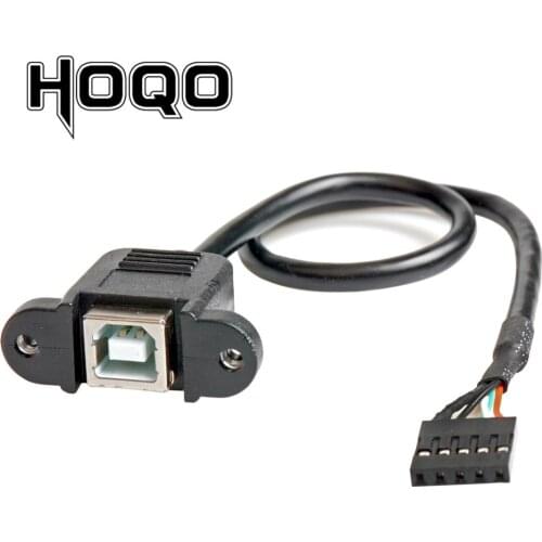 0.5m 30cm 1ft USB 2.0B Type Female socket Printer Panel Mount usb-B to Pitch 2.0mm 5pin Housing PCB Motherboard Dupont Cable