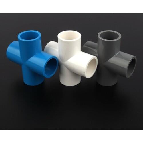 1pc 40mmPVC Cross Joints Garden Water Connectors Irrigation System Fittings Aquarium Tank Kitchen Tap Pipe Adapter Water Parts