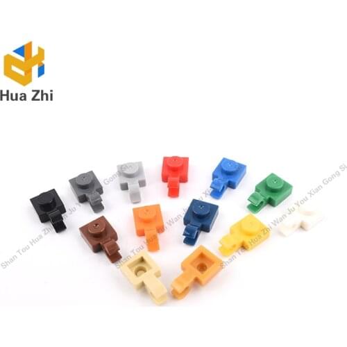 "Building Blocks Parts 61252 10PCS Plate Special 1 x 1 with Clip Horizontal [Thick Open O Clip] LEGOING MOCS Education"