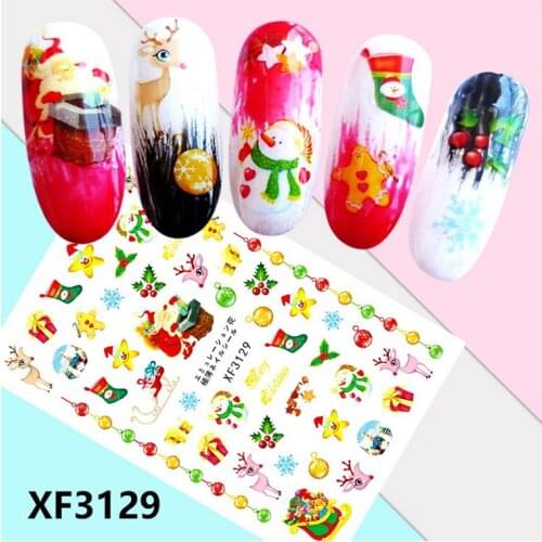10 pieces in a pack New Year Christmas nail stickers Nail decoration accessories