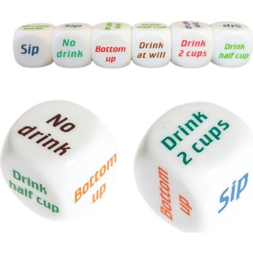 2Pcs Drinking Wine Mora English Dice Games Bar Playing Game Gambling Adult Sex Game Lovers Bar Party Pub Drink Decider