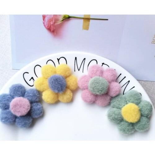 20pcs/lot sweet flower Padded Appliques for Children Headwear Hair clip Accessories and Garment Accessories