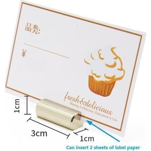 3*1*1cm Gold Sign Holder Advertising Display Memo Stand Racks Food Price Clip Shelf Talker