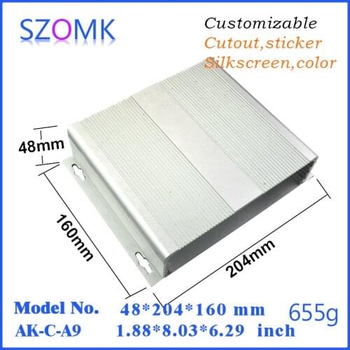 4 pcs) 48*204*160mm electronics box aluminum enclosure cabinet electric distribution box aluminum case for pcb control box