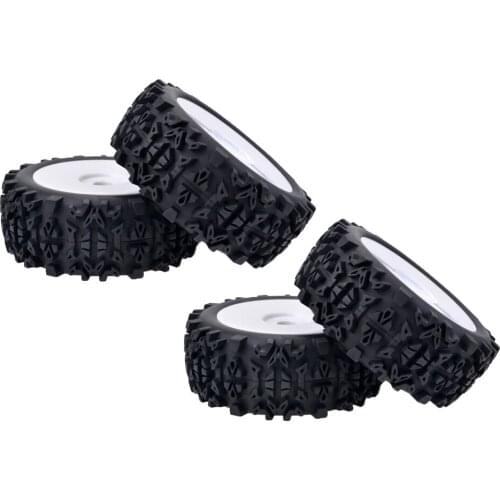 4PCS/set 1/8 RC Car Rubber Tyres Plastic Wheels for 1:8 RC On-Road Buggy Racing Car