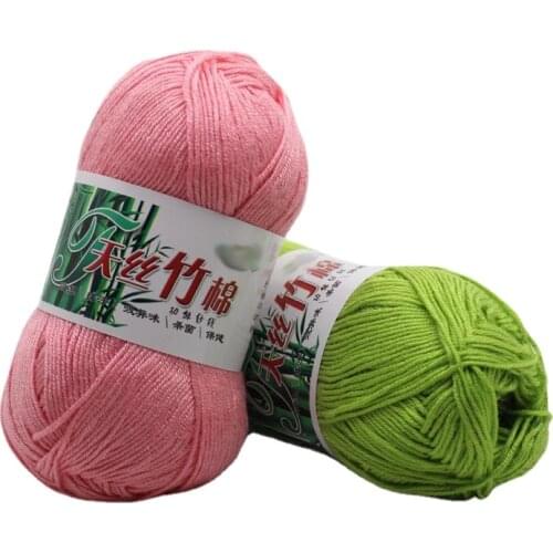 50g/roll Bamboo Yarn with 30% Cotton Soft Smooth Crochet Thread for DIY Hand-Knitted Woven Sweater Sock Cushion Sofa Mat