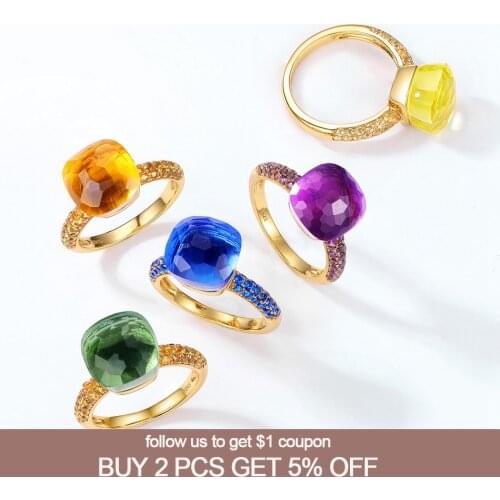 ALLNOEL Candy Sweety Ring Solid 925 Steling Silver Rings for Women Elegant Synthetic Amethyst Fuchsia Nano Spinel Ring 2021 New