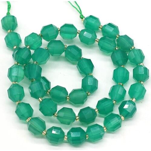 NaturalGreen Agate Beads Small Circle Shape Loose Spacer Beads for Jewelry Making Necklace DIY Bracelet Accessories 8mm